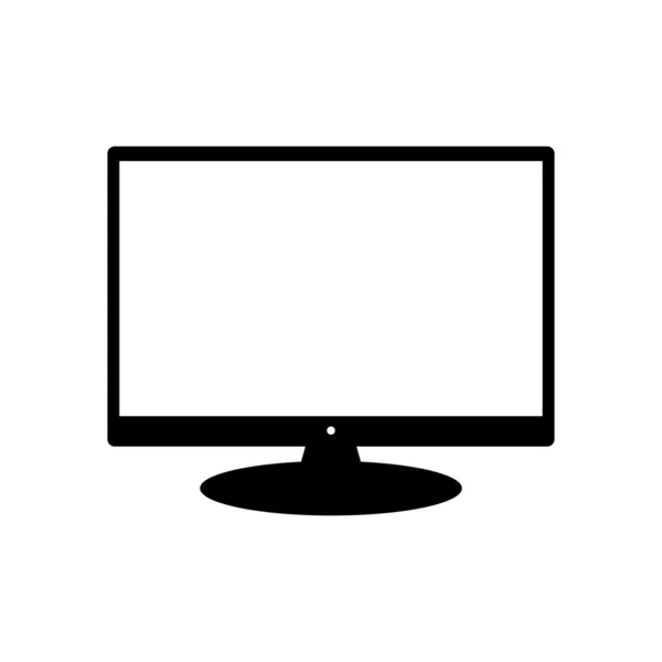 Icono negro del monitor . — Archivo Imágenes Vectoriales