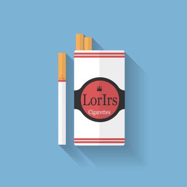 Sigara paketi simgesi. Düz stil
