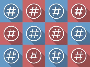Simge kümesi hashtags. Hashtag sembolleri