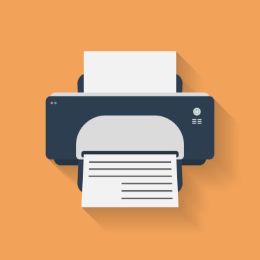 Icon of Printer. Flat style clipart