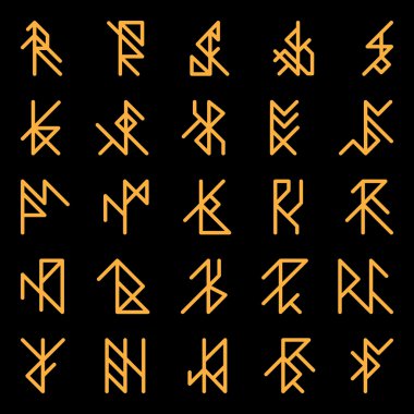 Set of abstract ancient runes clipart