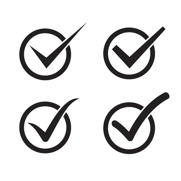 Set of check mark, check box icons — Stock Vector