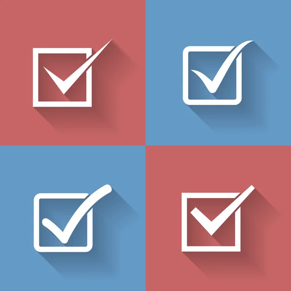 Set of check mark, check box icons — Stock Vector