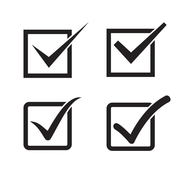 Conjunto de marca de verificación, iconos de casilla de verificación — Vector de stock