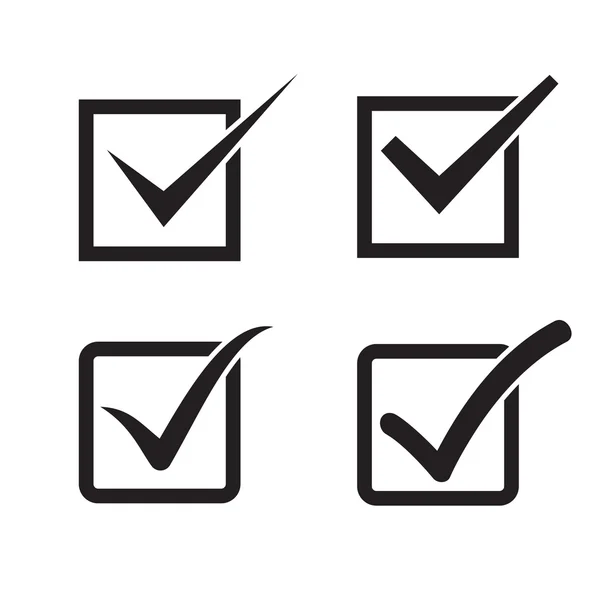 Set of check mark, check box icons — Stock Vector