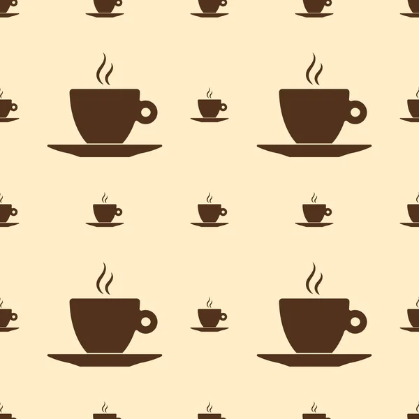 कॉफी कप के साथ निर्बाध पैटर्न — स्टॉक वेक्टर