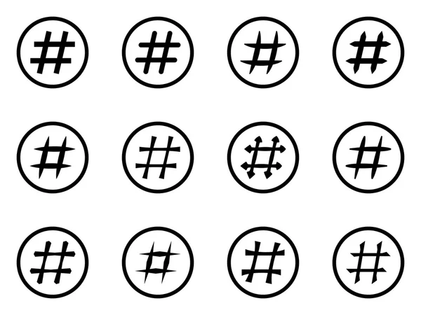 Conjunto de hashtags Icon. Símbolos Hashtag — Vetor de Stock