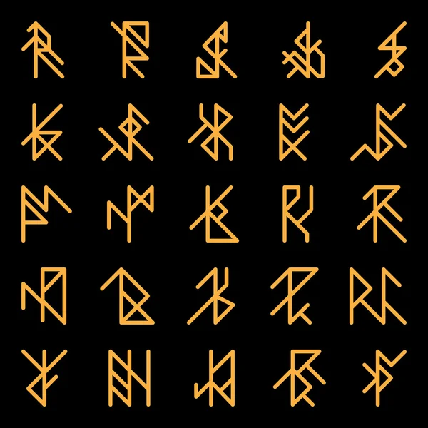 Set of abstract ancient runes — Stock Vector