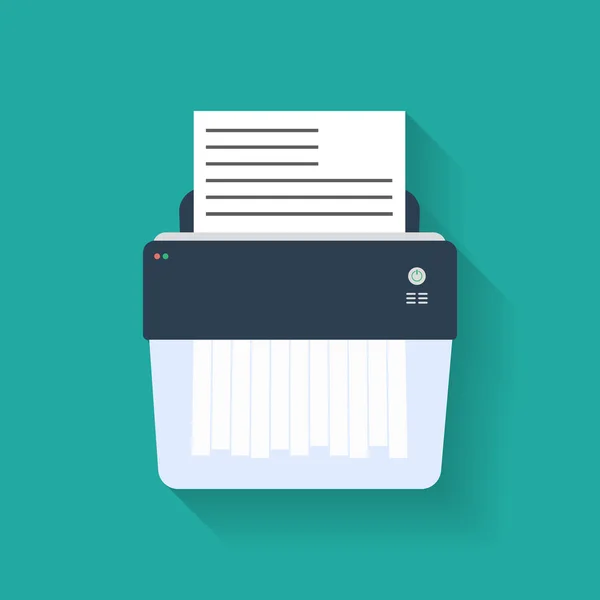 Icon of paper Shredder. Flat style — Stock Vector