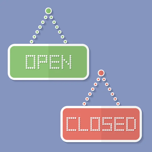 Signs of Open and Closed. Open, closed icons — Stock Vector