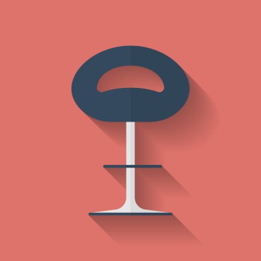 Sandalye simge. Düz stil