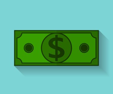 Simge dolar. Düz stil