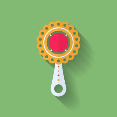 Çocuk çıngırak simgesi? Düz stil