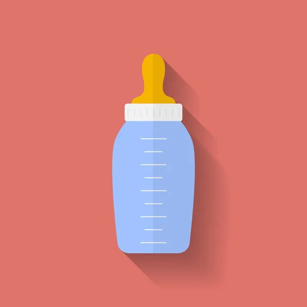 Іконка дитячої пляшки. Плоский стиль — стоковий вектор