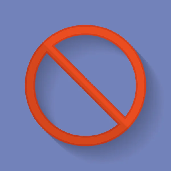 Zakaz znak ikona płaski — Wektor stockowy