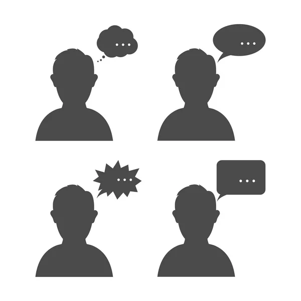 Εικονίδιο χρήστη avatar, σημάδι, σύμβολο με μια φούσκα ομιλία — Διανυσματικό Αρχείο
