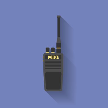Icon of Police radio. Flat style clipart