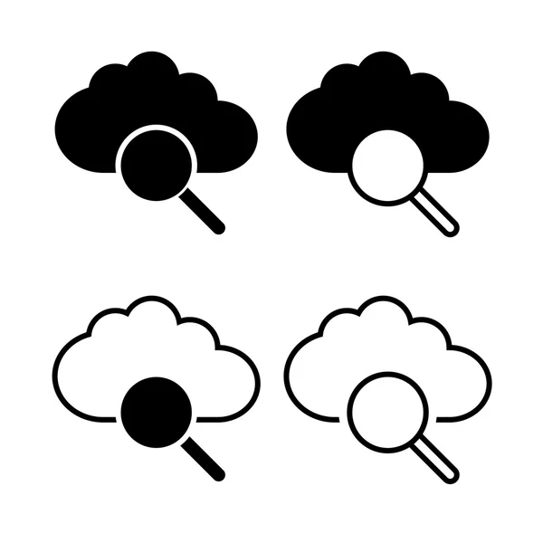Cloud with magnifier icon — Stock Vector