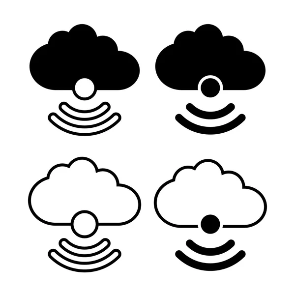 Cloud with wireless symbol icon — Stock Vector