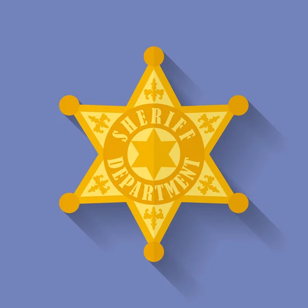 Symbol der Polizei, Sheriffabzeichen. flacher Stil — Stockvektor