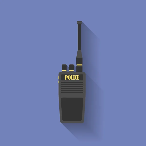 Icône de la radio policière. Style plat — Image vectorielle