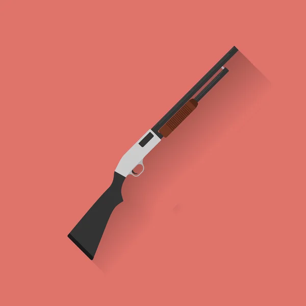 Icône de police, fusil de police, fusil à feu. Style plat — Image vectorielle