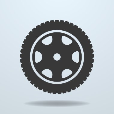 Car wheel icon. Car tire, rim.  clipart