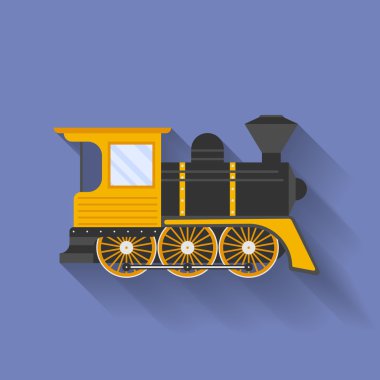 Simge buharlı lokomotif veya kirpi balığı. Düz stil