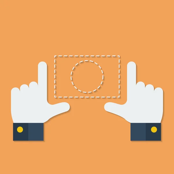 Frame of fingers or hands. Flat style — Stock Vector