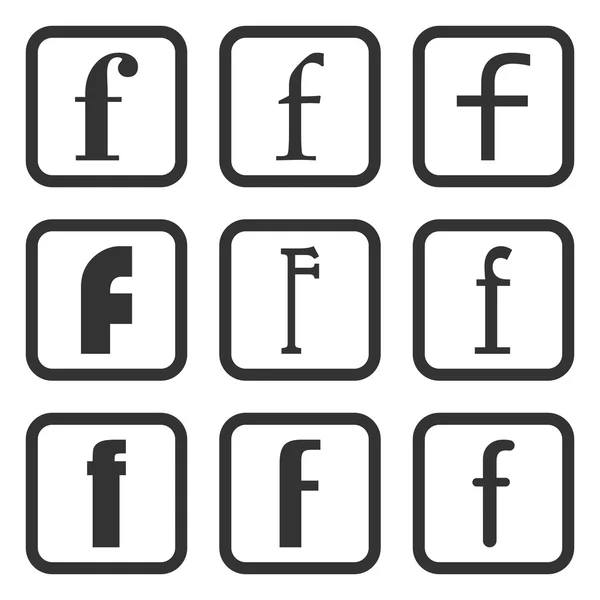 Ensemble de lettres F. Icônes de style plat pour le web — Image vectorielle