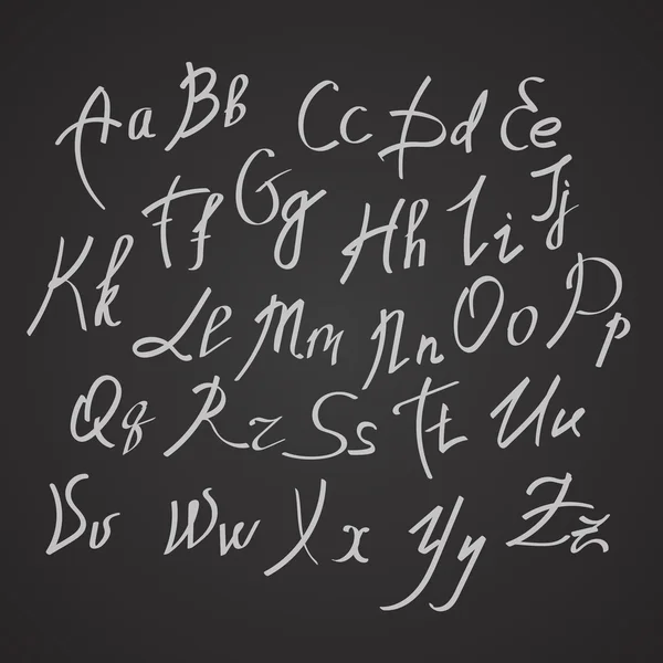 Cartas escritas a mano o dibujadas a mano, letras de guion. Cartas de caligrafía . — Archivo Imágenes Vectoriales