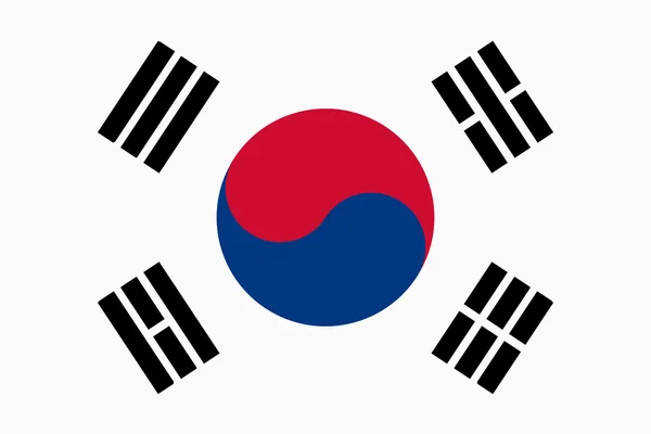 Vlajka z Korejské republiky — Stockový vektor