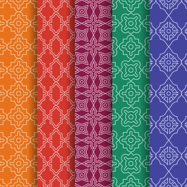Arapça geometrik Dikişsiz desen seti. İslam tarzı modern etnik kökenden