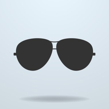 Polis ya da polis güneş gözlüğü, gözlük. Siyah vektör simgesi