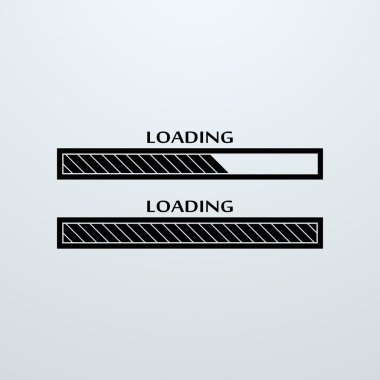 Loading, uploading, downloading status bar icon clipart