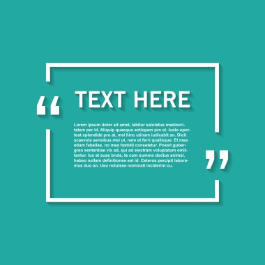Icon of Quotation. Speech Bubble template with quote sign, symbol clipart