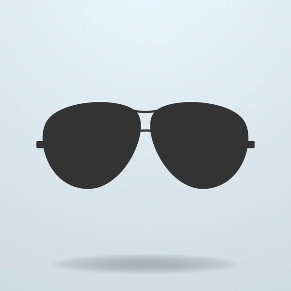 Gafas de sol, gafas de policía o policía. Vector icono negro — Vector de stock