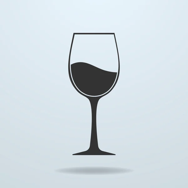 Glas Wein Vektor Symbol. — Stockvektor