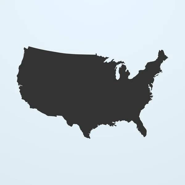 Silhouette der US-Landkarte. Karte der Vereinigten Staaten von Amerika — Stockvektor