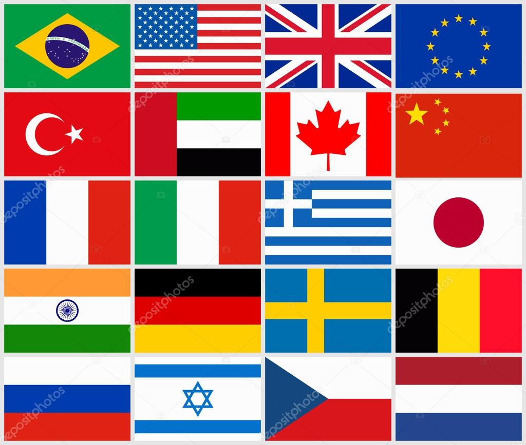 Download Set of popular country flags — Stock Vector © -panya ...