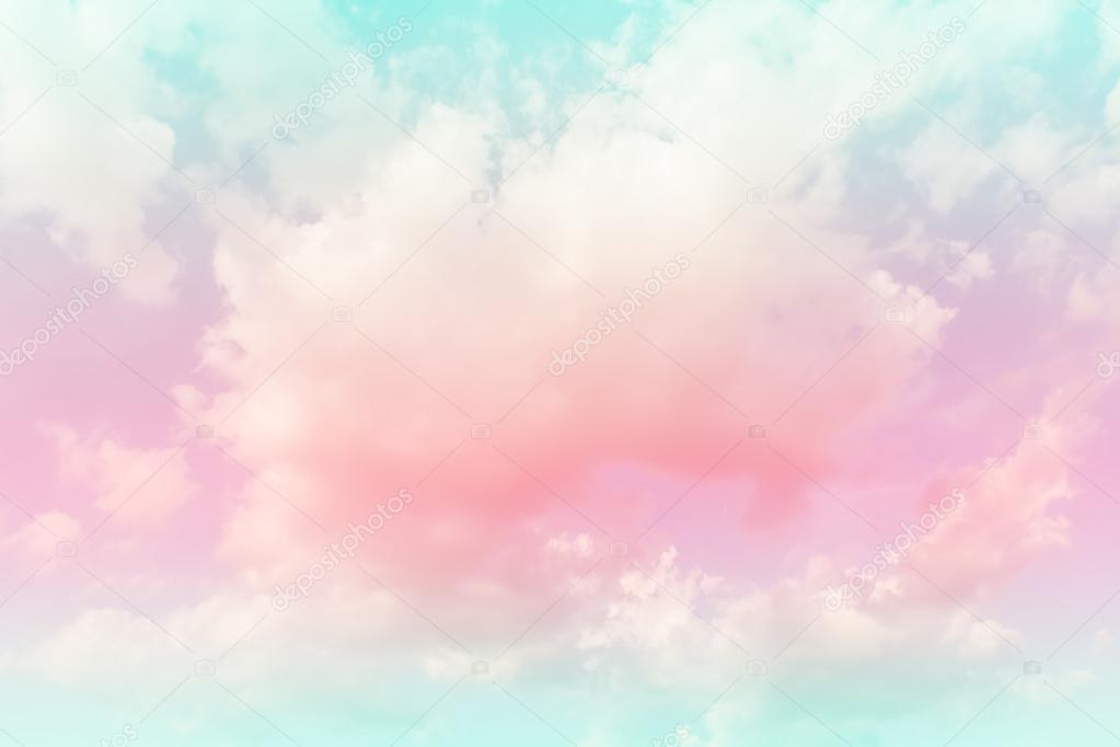 Soft cloud background with gradient colorful