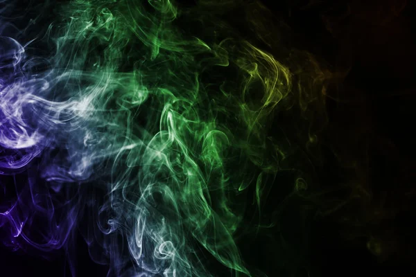 Colorful of smoke on black background. — Stock Photo, Image