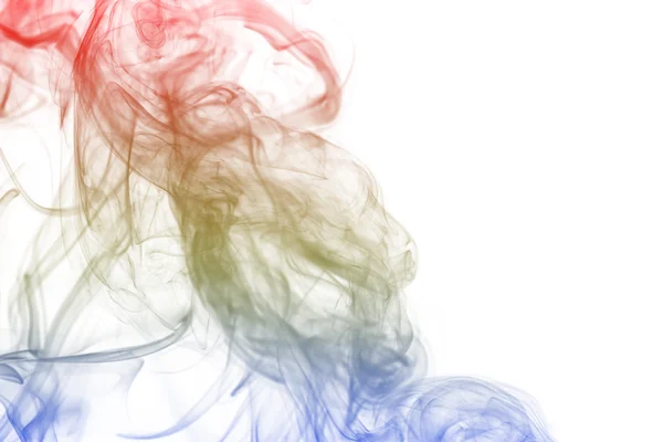 Χρωματιστά καπνού που απομονώνονται σε λευκό φόντο — Φωτογραφία Αρχείου