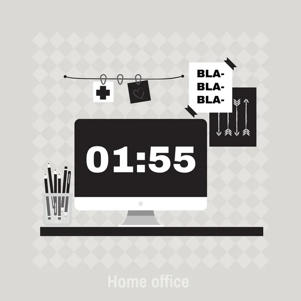 Hipster home office local de trabalho —  Vetores de Stock