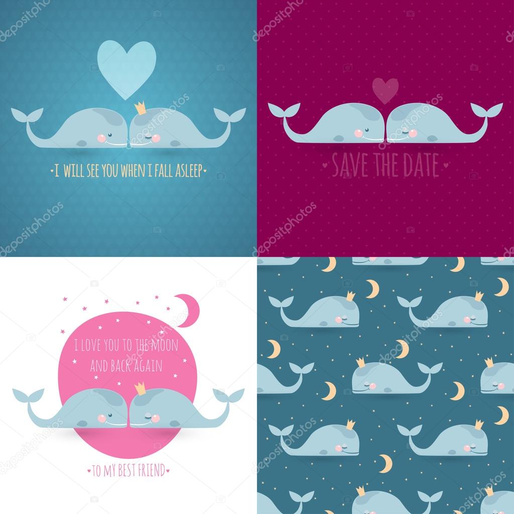 romantic greeting cards with whales