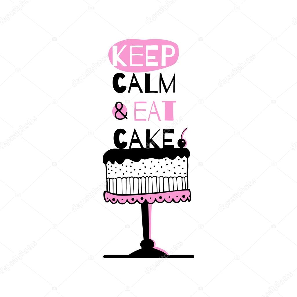 Greeting card with quote about cakes.