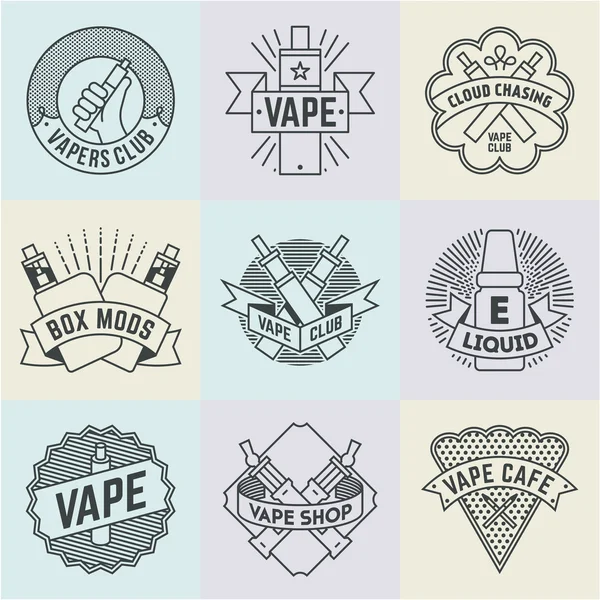 Vape logotypy zestaw — Wektor stockowy