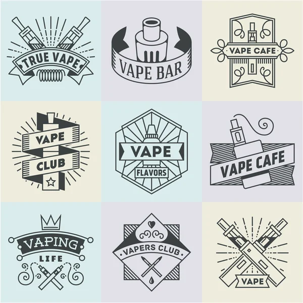 Vape Logotypes Set - Stok Vektor