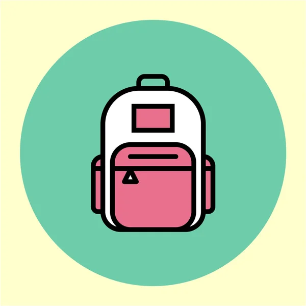 Escuela mochila icono — Vector de stock
