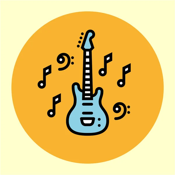 Guitar Line Icon — Stock Vector